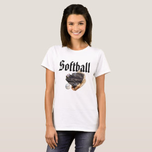 Softball Logo And Gloves, T-Shirt