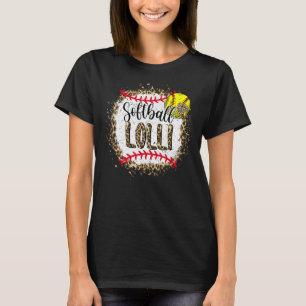 Softball Lolli Leopard Bleached Mother's Day Game  T-Shirt