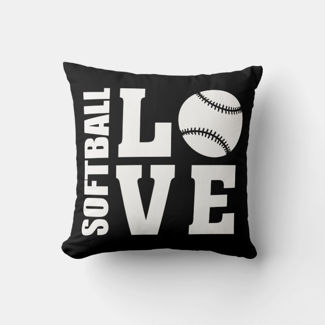 Softball Love Black Cushion (Front)