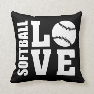 Softball Love Black Cushion