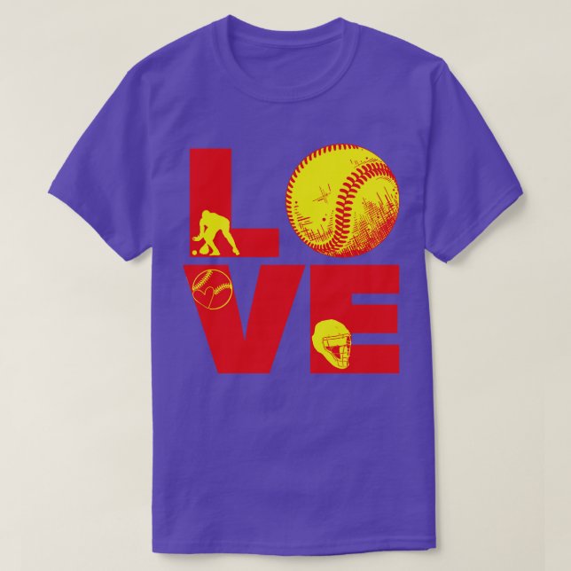 Softball LOVE Funny T-Shirt (Design Front)