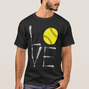 Softball Love Girls Forever Best Birthday Bat Tex T-Shirt