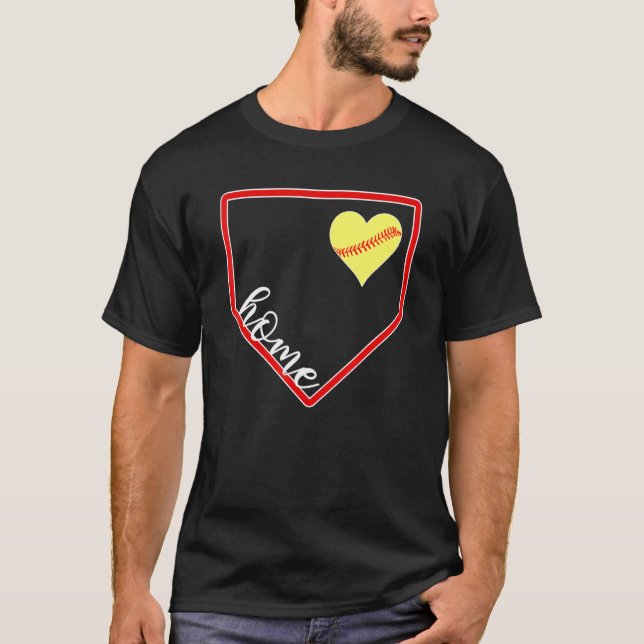 Softball Love Home Plate T-Shirt (Front)