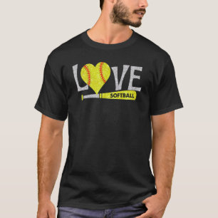 Softball  Love Text Softball Graphic Saying T-Shirt