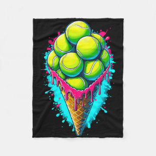 Softball Lover Ice Cream Dripping Softball Fleece Blanket