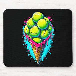 Softball Lover Ice Cream Dripping Softball  Mouse Mat