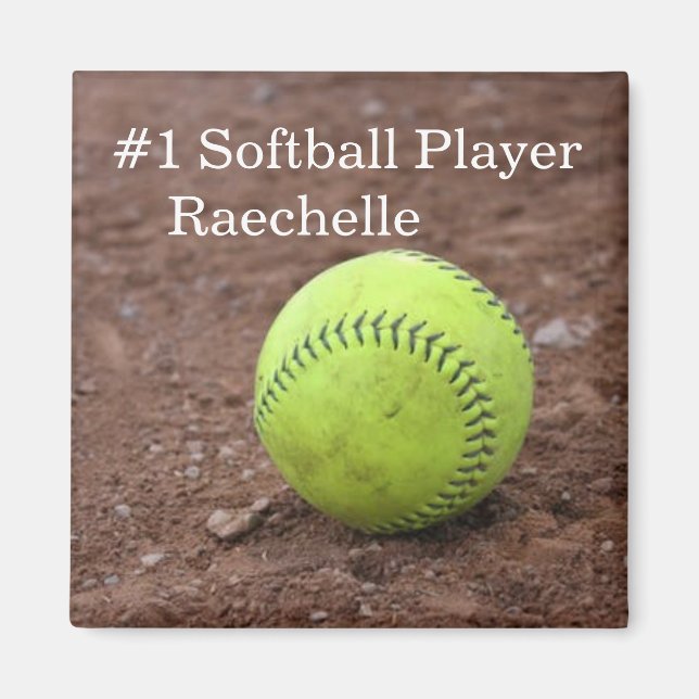 Softball Lying on Ground Magnet (Front)