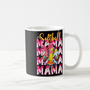 Softball Mama Coquette Bow Ice Cream Drip With Spr Coffee Mug