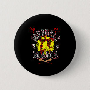 Softball Mama Coquette Softball Game Day Softball 6 Cm Round Badge