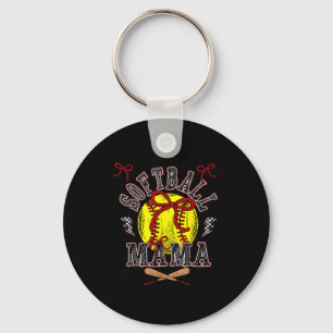Softball Mama Coquette Softball Game Day Softball Key Ring