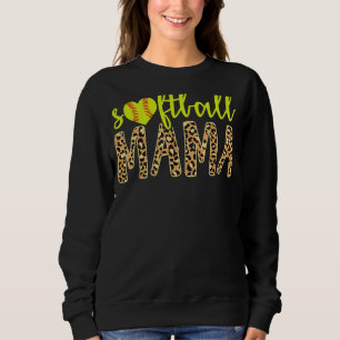 Softball Mama Cute Cheetah Mother's Day Sports 10 Sweatshirt