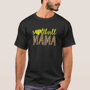 Softball Mama Cute Cheetah Mother's Day Sports 11 T-Shirt