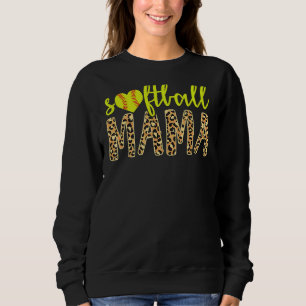 Softball Mama Cute Cheetah Mother's Day Sports 12 Sweatshirt