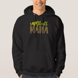 Softball Mama Cute Cheetah Mother's Day Sports 1 Hoodie