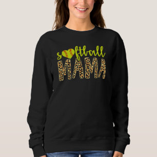 Softball Mama Cute Cheetah Mother's Day Sports 6 Sweatshirt