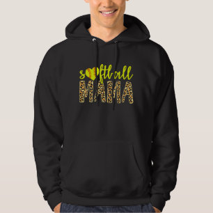 Softball Mama Cute Cheetah Sports Mother's Day 1 Hoodie