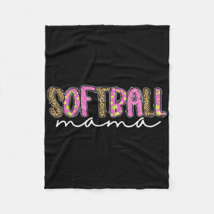 Softball Mama Mom Mother Girls Fastpitch Fleece Blanket