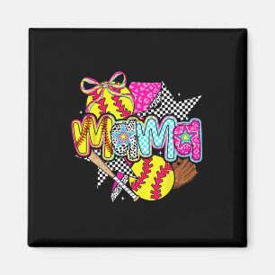 Softball Mama Mom Softball Game Day Vibes Mother's Magnet