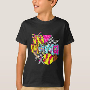 Softball Mama Mom Softball Game Day Vibes Mother's T-Shirt