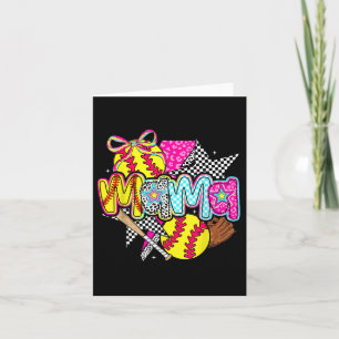Softball Mama Mum Softball Game Day Vibes Mothers Card