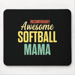 Softball Mama Proud Mom Team Player Mouse Mat