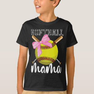 Softball Mama Softball Coquette Bow T-Shirt