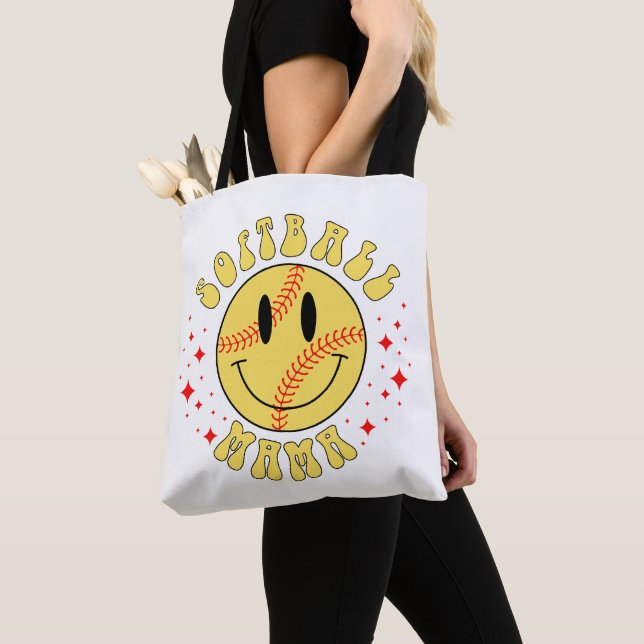 Softball Mama│Softball, Sport Tote Bag (Close Up)