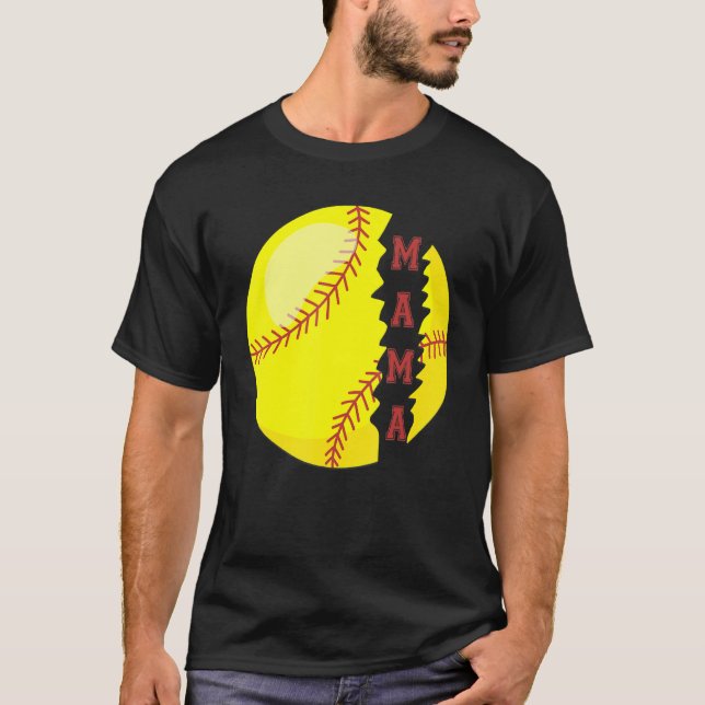 Softball Mama Sport  Game Day Mother Day T-Shirt (Front)