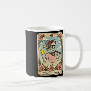 Softball Mama Tarot Card Skeleton Halloween Retro Coffee Mug