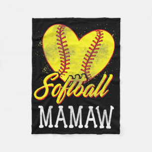 Softball Mamaw Softball Player Fleece Blanket