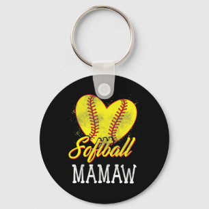 Softball Mamaw Softball Player Key Ring