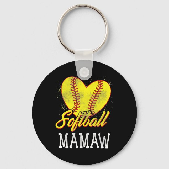 Softball Mamaw Softball Player  Key Ring (Front)