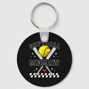 Softball Memaw Of A Softball Player Memaw _1 Key Ring