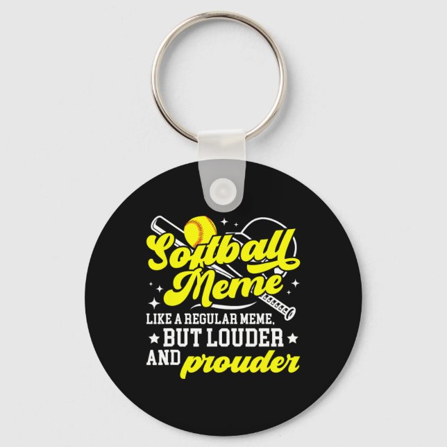 Softball Meme Definition Meme Of A Softball Player Key Ring (Front)