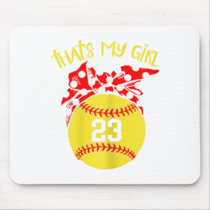Softball Messy Bun That's My Girl #23 Mom Or Dad X Mouse Mat