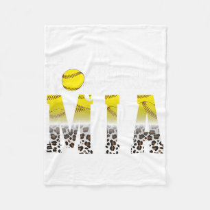 Softball Mia Leopard Grandma Mia Of A Softball Pla Fleece Blanket