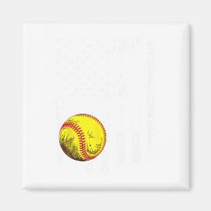 Softball Mimi America Flag Men Women Vintage Chris Magnet