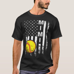Softball Mimi America Flag Men Women Vintage Chris T-Shirt