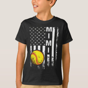 Softball Mimi America Flag Men Women Vintage Chris T-Shirt