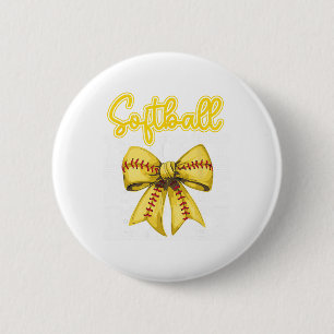 Softball Mimi Coquette Bow Sport Grandma Nana Moth 6 Cm Round Badge