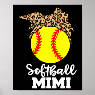 Softball Mimi Funny Leopard Mimi Poster