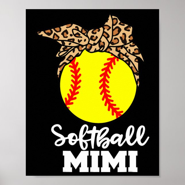 Softball Mimi Funny Leopard Mimi  Poster (Front)