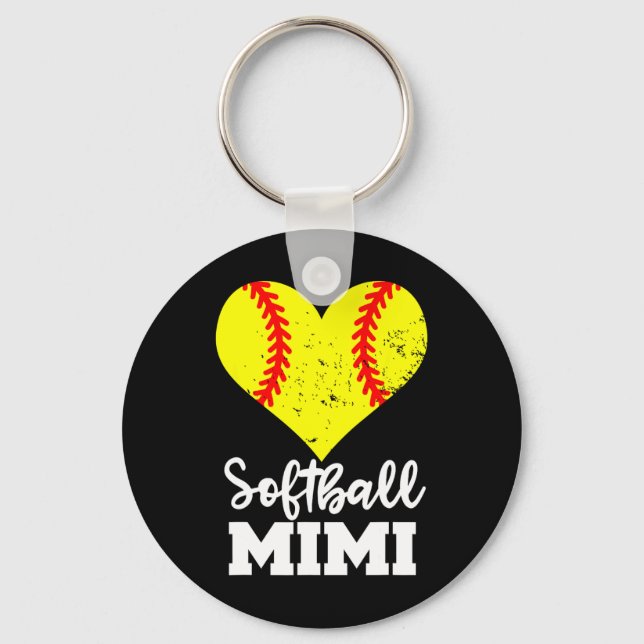 Softball Mimi Funny Softball Player Mimi  Key Ring (Front)