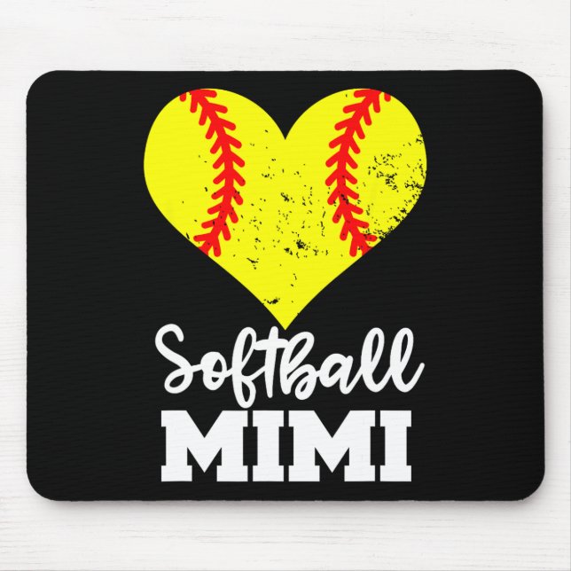Softball Mimi Funny Softball Player Mimi  Mouse Mat (Front)