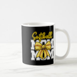 Softball Mom Coquette Bow Sport Mama Mothers Day Coffee Mug