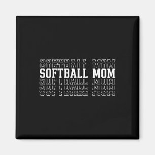 Softball Mom Funny Layered Text Mother Mama Coach Magnet