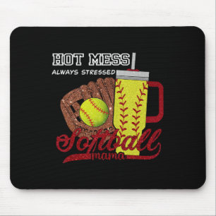Softball Mom Game Day Vibes Mothers Day Women Soft Mouse Mat