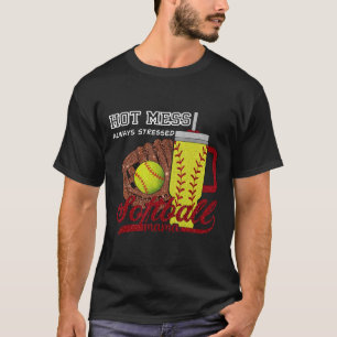 Softball Mom Game Day Vibes Mothers Day Women Soft T-Shirt