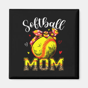 Softball Mom Headband Leopard Softball Ball Mother Magnet