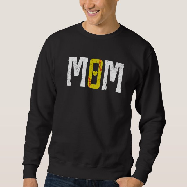 Softball Mom Heart   Sweatshirt (Front)
